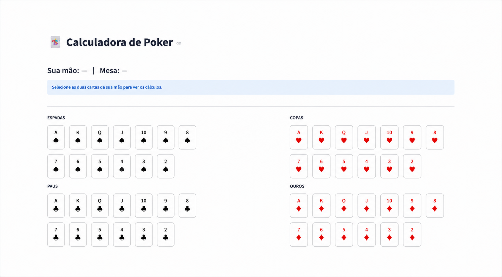 Calculadora de Poker